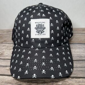 Whistling Straits Imperial Strapback Hat Cap Black Skull & Crossbones AOP OSFA